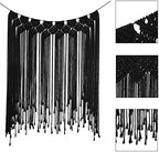 RLoncomix Macrame Wall Hanging Modern Chic Woven Wall Art Tapestry Boho Wedding Living Room Gallery Bedroom Wall Decoration, Black, 39"x 45" - Image 4