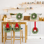Barydat 8 Pcs 15" Mini Christmas Wreaths for Kitchen Cabinet with Long Bow - Image 6