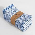 FINGERCRAFT Cloth Napkins Set of 12 Cotton Linen, 20x20 Inch, Damask Blue by FINGERCRAFT