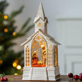 Christmas Snow Globes Church Nativity Water Lantern,Silent Night Music, Holiday Decorations Gifts for Family Children or Friends by MXwcy