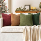 MIULEE Modern Decorative Pillow Covers 18x18 Inch Set of 4 Christmas Green - Image 7
