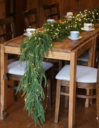 MISSPIN 6ft Christmas Garland with String Lights, Real Touch Norfolk Pine Garland, Green Artificial Greenery Garland for Table, Mantle, Wall, Indoor, Outdoor Christmas Decorations - Image 6