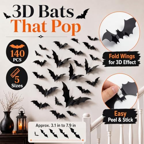Gilprop Halloween Stair Party Decoration for Wall Mantel Fireplace, Orange - Image 3