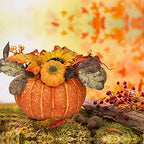 Lvydec Large Pumpkin Fall Table Decoration, Artificial Pumpkin with Maple Leaves Sunflower Berries and LED Lights for Fall Table Centerpieces Thanksgiving Decor - Image 5