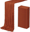 16 Pack Terracotta Cheesecloth Table Runner 20 x 120 inch Gauze Table Runners 10 FT Long,Semi Sheer Cheese Cloth Fabric Table Runner Bulk for Wedding,Party,Baby Shower,Bridal Shower Decoration by ACSUIT