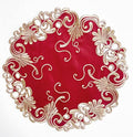 Decozen Set of 12 Doilies for Table, Lace Doilies Rustic Farmhouse Kitchen Dining Table Centerpiece Decor, 15 Inch Gold Burgundy Round Placemats for Home, Valentines Day Gifts, Valentines placemats by Decozen