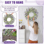 Artgar 26 Inch Spring Wreaths for Front Door, Large Paper Flower Wreath - Image 3