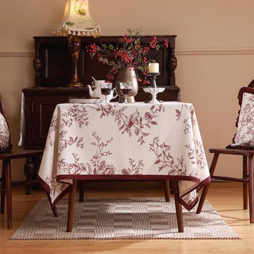 ISAENNE Designer French Square Small Classic Tablecloth,55"x55" - Image 3