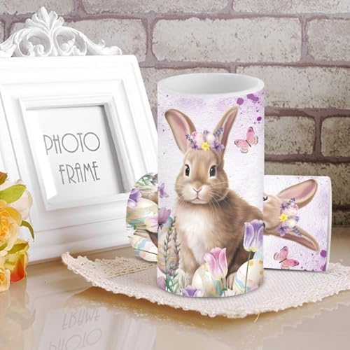 Rabbit Flameless Candles with Remote and Timer LED Candles Flickering Battery Operated Fake Candle for Home Easter Bedroom Living Room Dining Room Table Decor Set of 2 - Image 4