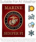 Marine Corps Burlap Garden Flag - Set with Stand Armed Forces USMC Semper Fi United State American Military Veteran Retire Official - House Banner Small Yard Gift Double-Sided Made In USA , Garden Flag 13"x 18.5" - Image 6