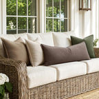 MIULEE Decorative Linen Lumbar Pillow Cover 14x36 Inch Malt Ball - Image 6