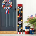 4th of July Welcome Sign with LED Lights, 47" Patriotic Wooden Door Porch Standing Decor Signs, Independence Day 250th Front Door Porch Decor, Memorial Day Home Yard Party Wall Hanging Decoration by CPCDACSK