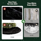 iMucci 48inch Christmas Tree Skirt Wool Fur Black Tree Skirt Small Tree Skirts Black Trees Skirt Holiday Party Decoration - Image 4