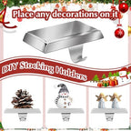 Christmas Stocking Holders for Mantle Set of 6 Silver - Image 6