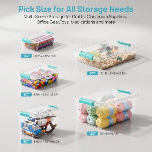 Vtopmart 2 Pack 6 Qt Plastic Storage Bins with Lids, Clear Sensory Bins - Image 7