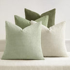 MIULEE Farmhouse Decorative Pillow Covers 18x18 Inch Set of 4 Light Green by MIULEE