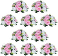NUPTIO Pink & White Flower Balls: Artificial Rose Centerpieces for Tables by Nuptio