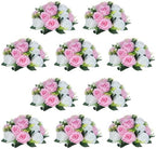 NUPTIO Pink & White Flower Balls: Artificial Rose Centerpieces for Tables by Nuptio