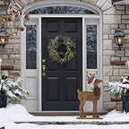Glitzhome 36" H Lighted Wooden Christmas Chunky Reindeer Porch Sign Standing Deer Porch Decor Rustic Merry Christmas Welcome Sign Holiday Party Outdoor Indoor Xmas Decorations - Image 6