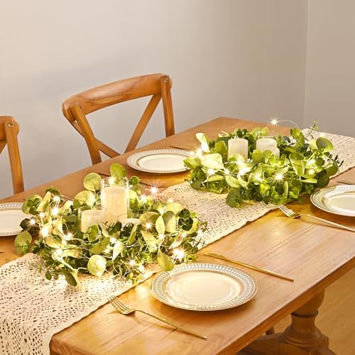 Dolicer 4 Packs 6FT Artificial Eucalyptus Garland Faux Greenery Garland - Image 4
