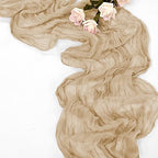 30 Pack Beige Table Runner 10Ft Cheesecloth Table Runner Boho Gauze Table Runners Romantic Long Sheer Fabric Cheese Cloth Table Runners for Wedding Party Bridal Shower - Image 5