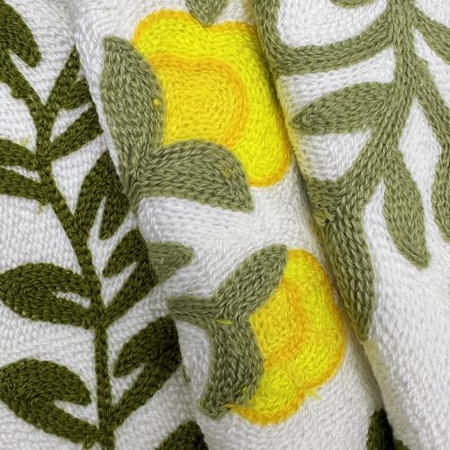 Alysheer Embroidered Decorative Throw Pillow Cover 18"x 18" Set of 2 Yellow - Image 4
