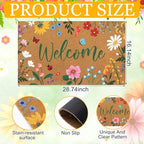 Tingjoo 2 Pcs Summer Floral Door Mat and Wreaths for Front Door - Image 4