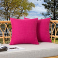 Kevin Textile Outdoor Waterproof 24”x24” Pillow Covers 2 Pack, Hot Pink by KevinTextile