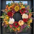 24 Inch Fall Wreaths for Front Door, Autumn Farmhouse Harvest Wreath by NaturaWre