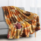 Maple Leaf Blanket, Fall Leaves Pine Cone Fleece Throw Blanket King Size for Couch Bed Sofa, Autumn Seasonal Blankets and Throws, Decor & Gifts, Super Soft Plush Flannel Blanket, 108x90 - Image 2
