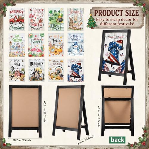 AceOrbit 13 Pcs Interchangeable Seasonal Welcome Sign for Front Porch Decor - Image 2