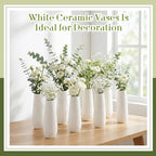 Qinyoung 8 Set White Ceramic Vases for Flowers, 8'' Small Vase, Modern - Image 4