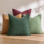 MIULEE Soft Decorative Chenille Pillow Covers Christmas Dark Green 20x20 - Image 4