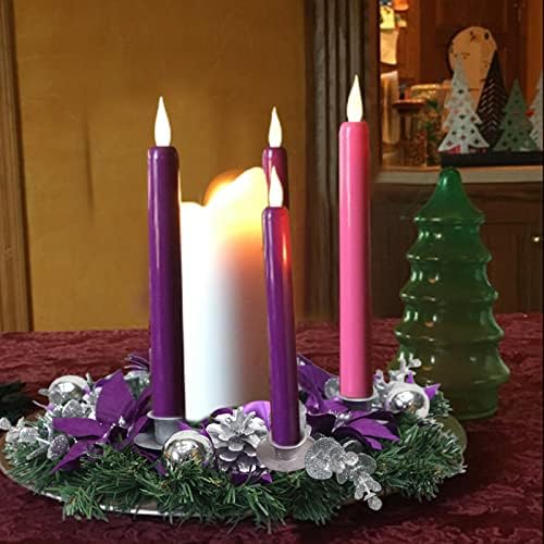 Purple Ribbon Christmas Advent Wreath 13inch, Purple Advent Candle Holder,advence Wreaths Table Centerpiece Decor,Church Advent Wreath Candle Holder, Advenct Calendar Season Decorations - Image 4