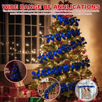 2 Pcs 6 ft Christmas Ball Ornament Garland, Navy Blue - Image 5