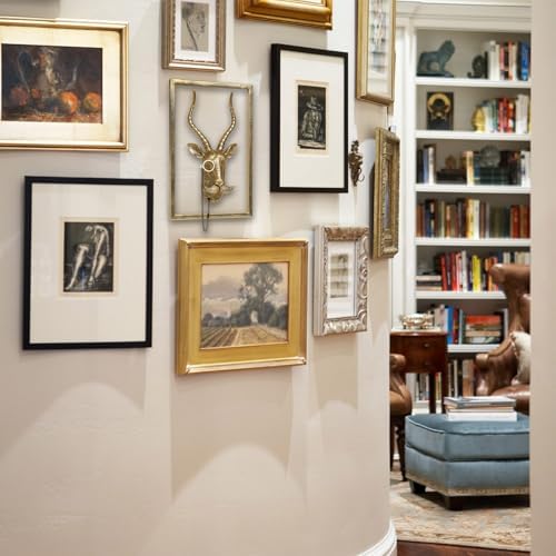 Newinhome Animal Heads Wall Decor (Includes Metal Frame) Resin Animals Sculptures Head Wall Hanging Decoration Gold vintage Wall Sculpture for Living Room Bedroom Office(Antelope) - Image 5
