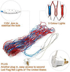 American Flag String Lights, Waterproof Led Flag Net Light, with 420 Super Bright LED, for Yard Garden Decoration, Festival, Holiday, Party Decoration,Christmas Decorations (Plug in Power) - Image 3