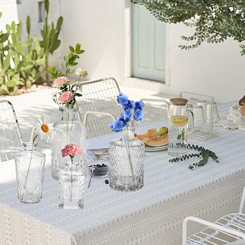 24PCS Clear Glass Bud Vases Set,Small Flower Arrangement Vase,Vintage Crystal Glass Design,Wedding,Party Decoration,Home Flower Arrangement (24) - Image 3