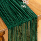 DeZerlor Emerald Green Cheesecloth Table Runners 12 Pack Christmas Runners - Image 2