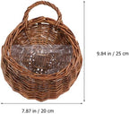 PRETYZOOM 2 pcs Woven Rattan Wall Mounted Flower Basket Hanging Flower Basket for Wall Decor Decorative for Artificial Flowers 9.84 X 7.87 X 3.93 in Home Office Hotel Restaurant - Image 4