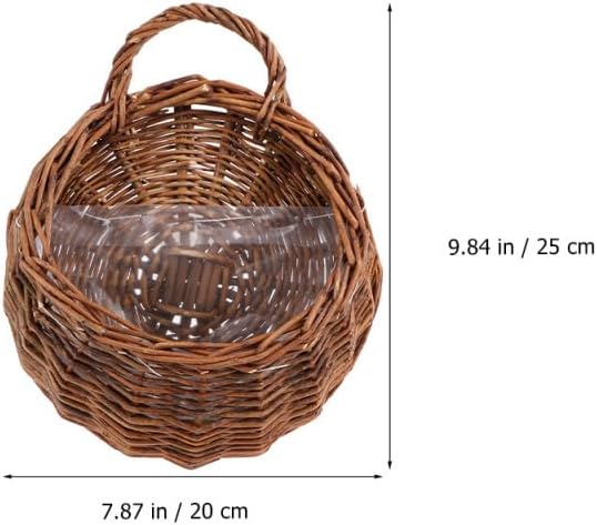 PRETYZOOM 2 pcs Woven Rattan Wall Mounted Flower Basket Hanging Flower Basket for Wall Decor Decorative for Artificial Flowers 9.84 X 7.87 X 3.93 in Home Office Hotel Restaurant - Image 4