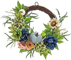 National Tree Company 22-Inch Harvest Wreath with Flowers, Pumpkins, and Greenery - Fall Door Decoration for Autumn and Thanksgiving by Unknown