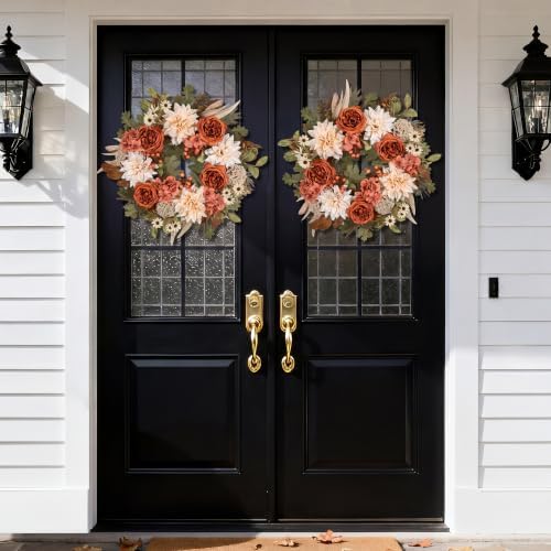 24in Fall Wreaths for Front Door Artificial Autumn Wreath - Image 2