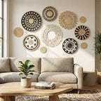 11 Pcs Boho Wall Basket Decor, Bulrush Woven Wall Hanging, Multi Size - Image 3