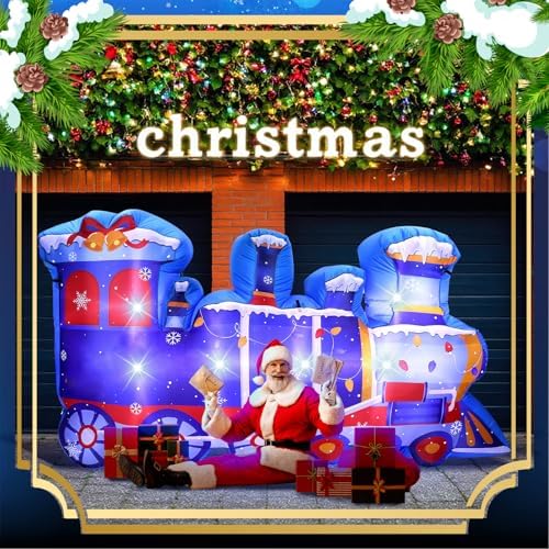 Vihose 8ft Christmas Inflatable Polar Train with LED Lights for Outdoor - Image 6