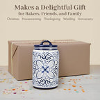 Young's Inc. Ceramic Cookie Jar - Cute Kitchen Counter Storage Canister with Lid - Perfect for Cookies, Coffee, Tea, Candy, Dog Treats, and More - Cookies Finest - Black, White - Image 4