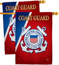 Coast Guard House Flag - 2 pcs Pack Armed Forces USCG Semper Paratus United State American Military Veteran Retire Official - Banner Small Garden Yard Gift Double-Sided Made In USA, "house flag 28"" x 40""" by Breeze+Decor