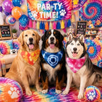 Abbylike 50 Pcs Tie Dye Dog Bandanas Bulk, Rainbow Hippie Style - Image 4