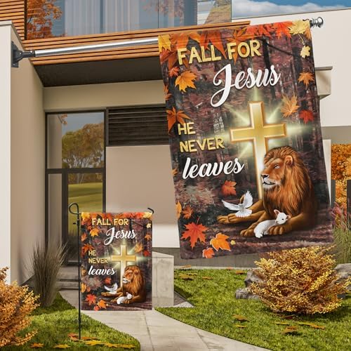 FLAGWIX Christian Fall Garden Flag - Lion of Judah Garden Flags for Outside 11.5" x 17.5" - Christian Gifts for Women Faith, Fall Decorations for Home, Thanksgiving Decorations for Home Decor - Image 4