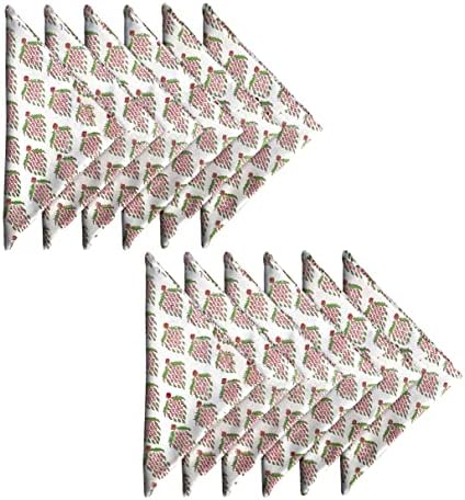AVKA Studio Washable Cotton Print Napkins 18x18 inches - Set of 12 - Everyday Use or Dinner Party and Events - Off White Indian Block Printed Fabric by AVKAStudio